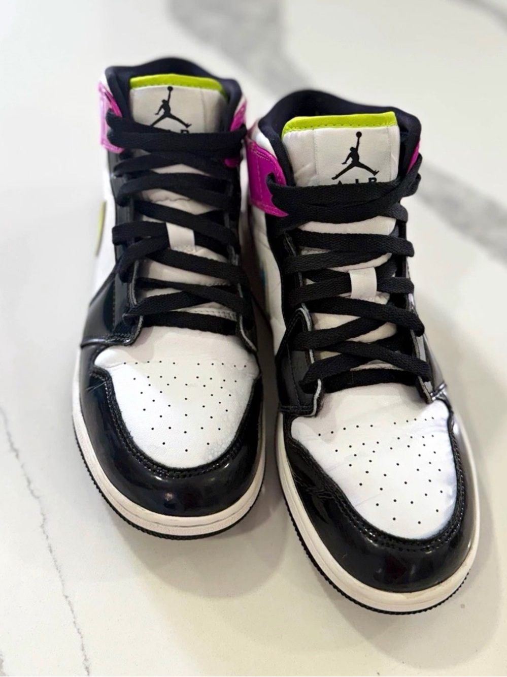 Jordan Air Jordan 1 Mid GS Black/White/Pink/Green Sneakers US 7Y CZ9835-100